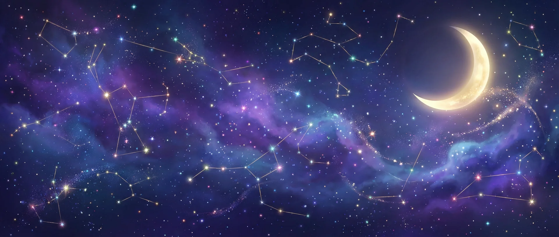 星空背景 - 五月情天 | 每日星座运势与塔罗占卜